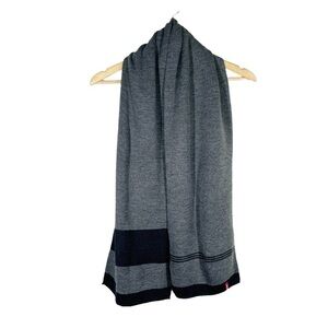 Levi’s Mixed Stripe Sweater Knit Men’s Scarf Gray Black